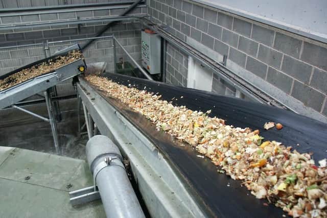 Food waste being processed.