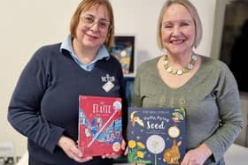 GLL Sector Libraries Manager Nicola Grigg with author Mary Auld at Lincoln Central Library