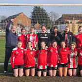 Horncastle Town Girls U16s are pictured with their coaches having won their league at the weekend.