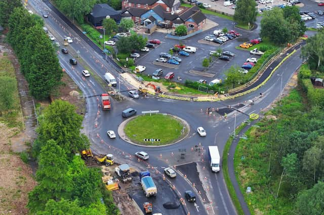 A birds eye view of the ongoing works at Marsh Lane roundabout in Boston.