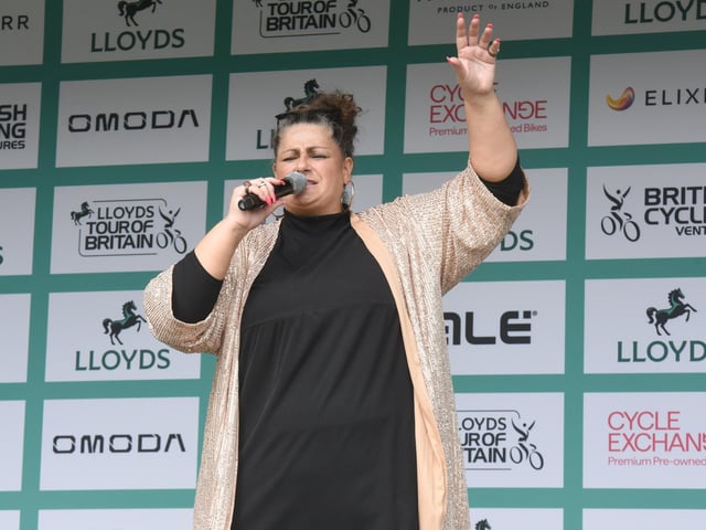 A singer performing on the stage