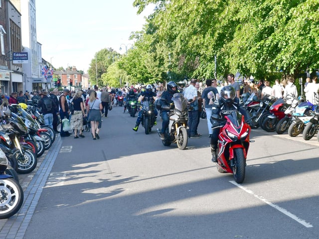 Bikes lined up in Wide Bargate.