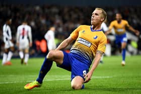 Neal Bishop in action for Mansfield Town.  (Photo by Clive Mason/Getty Images)