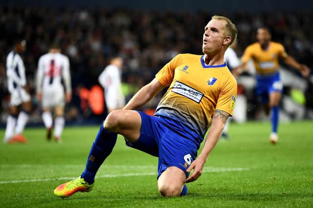 Neal Bishop in action for Mansfield Town. (Photo by Clive Mason/Getty Images)