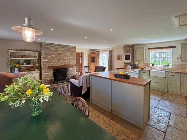Another angle on the open-plan kitchen, living and dining area.
