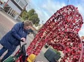 Get a free Valentine's photo at the heart seat in Sleaford.