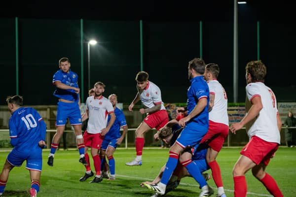Skegnes v Brigg cup action. Pic by Ryan Thompson, Happy Snapz Photography.