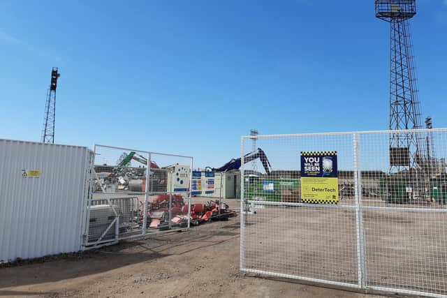 The ongoing demolition of Boston United's old York Street ground.