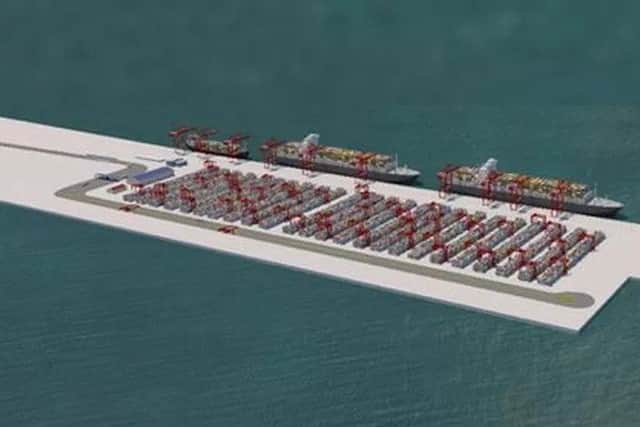 An artist's impression of the deep sea container port.