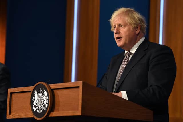 Prime Minister Boris Johnson gave an update on relaxing restrictions at a virtual press conference on July 5