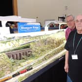 A layout called Bluegum Ridge, based on the principal of the zigzag railway in Australia. L-R John Harrison of Market Deeping, Terry Bridgman and Dale Bridgman (father and son) from Sleaford Model Railway Society.