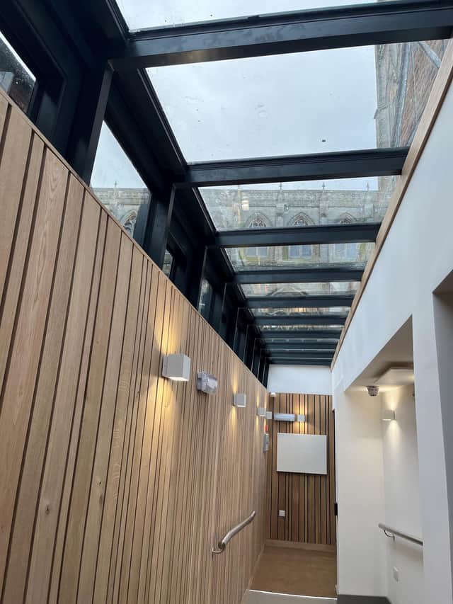 New modern roof light allow in natural light and give a view of the Stump.