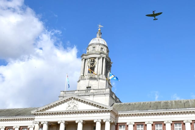 A flypast for HRH The Duke of Edinburgh and the graduates.