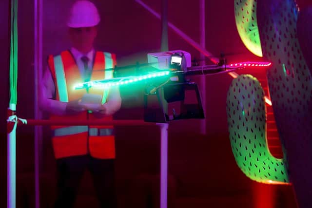 A student guides their quadcopter through a set of challenges. Photo: RAF Cranwell