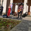 Jock McClelland and friends performing on the Terrace Stage.