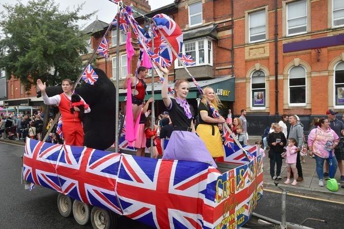 Flying the flag for Skegness Carnival.