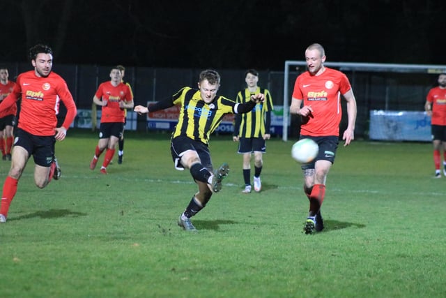 Holbeach United, pictured in defeat to Sleaford Town, were relegates from the UCL premier North.