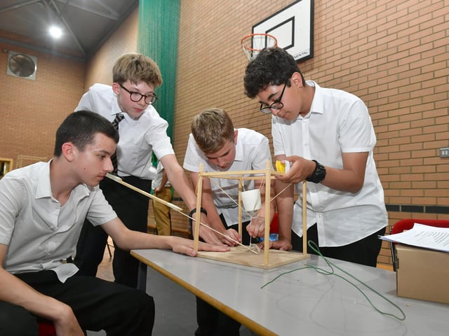 L-R Jacob Newton 13, Jasper Pugsley 13, Jacob Hards 13, Jose Lobo 13 of Carres Grammar School