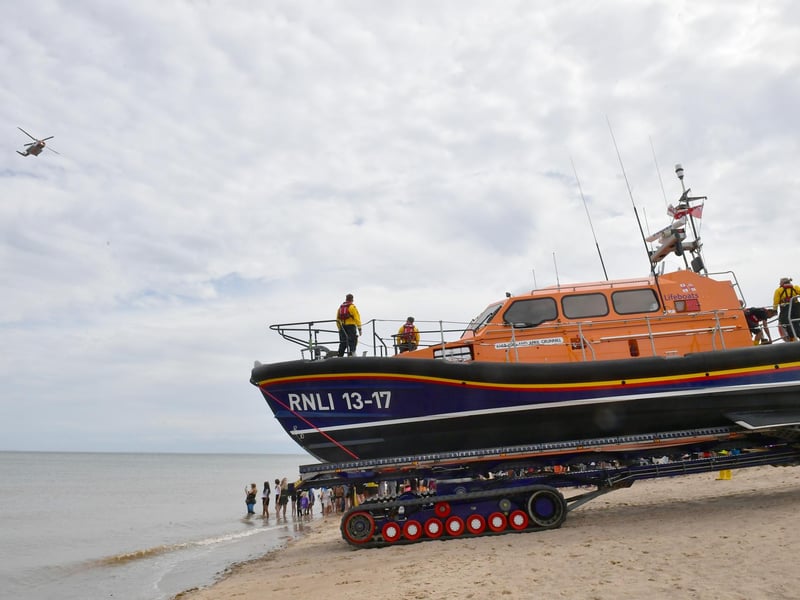 Almost there - the Shannon class all-weather boat took part in a rescue demonstation.