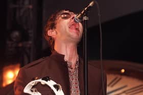 Liam Gallagher on stage at Sheffield Arena in 1997. Picture: Dean Atkins.