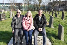 Mayor of Skegness Coun Ady Findley (right) on the bench with Chris and Jackie.