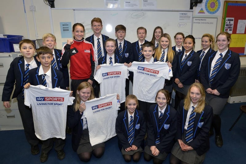 Casey Stoney, captain of the Women’s England/GB Football Team, in Louth, launching the Sky Sports Living for Sports scheme at Monks’ Dyke Tennyson College. As one of the ambassadors for the scheme, Casey spent the morning working with youngsters from the college, promoting fitness, sport and exercise and the importance of participation.