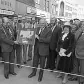 The official opening of the pedestrianised Strait Bargate in 1982.