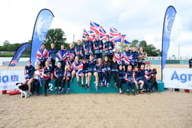 Sophie Atkinson and fellow medallists from Team GB at the dog agility world championships.