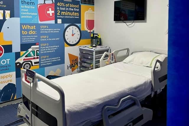 A room converted at Sleaford Police Station to help convey the message against knife crime.