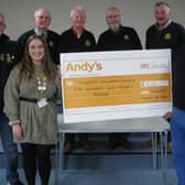 Rhea Harvey from St Andrew’s Hospice with the donation from Market Rasen Rotary Club.