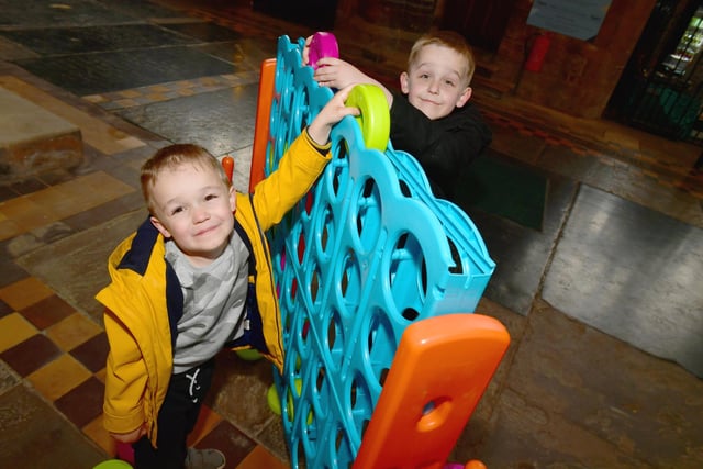 Pictured (from left) Alfie Newton, seven, and Theo Newton, four, of Boston.