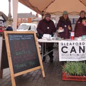 Seed swapping - Sleaford Climate Action Network volunteers, from left - Ada Trethewey, Alison Wickstead, Becky Mayfield and Tim Grigg.