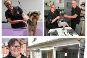 Top left - dog groomer Agnieszka Bomba-Zach; top right - Jessica and Stuart Frost; bottom - Nicola Frost.