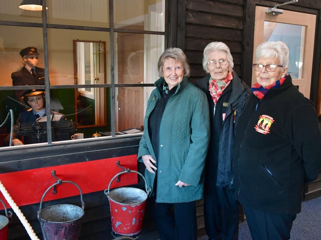 Volunteers (from left) Brenda Cottingham, Mary Walmsley, and Audrey Clayton.