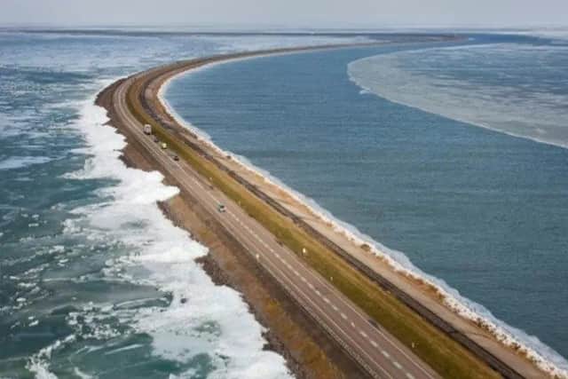 An artist’s impression of the tidal barrier.