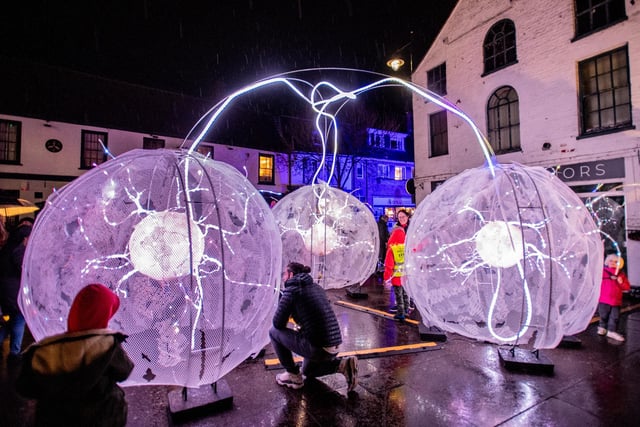 It's electrifying! One of the attractions at Spilsby Light Night.