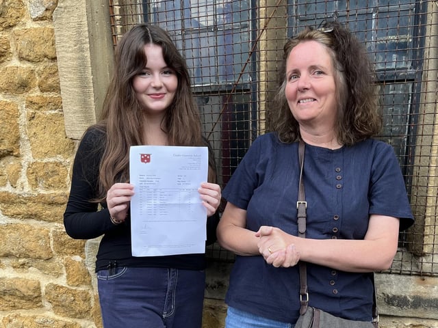 Alice Robertson and her Mum. Image: Caistor Grammar School