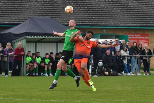 Ryan Rushton on the ball for Sleaford Town first team on Saturday.