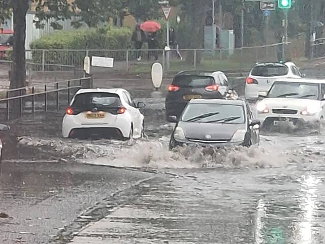Oxford Road in Aylesbury has been closed due to flooding this morning