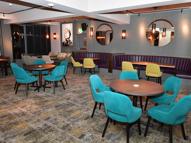 Seating and dining areas at the Three Monkeys Terrace Bar.