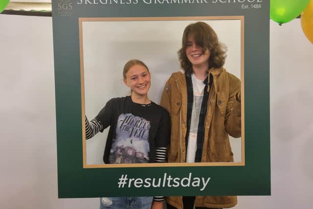 Top students Rhianna Wilson and Chase Watts-Lane of Skegness Grammar School .