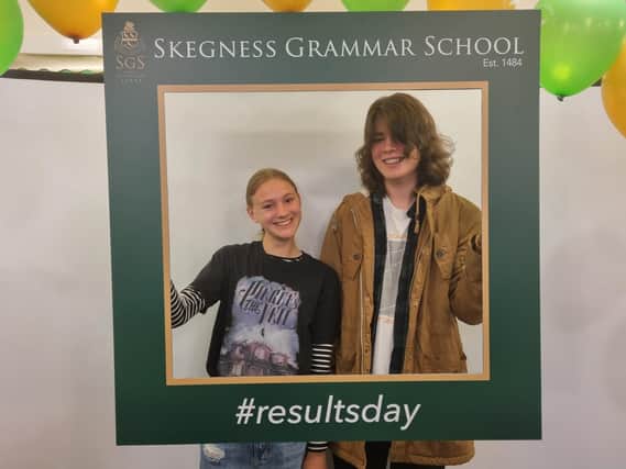 Top students  Rhianna Wilson and  Chase Watts-Lane of Skegness Grammar School .