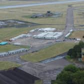 Large numbers of portable buildings have been installed on the taxiways and apron at RAF Scampton. (Photo by: Local Democracy Reporting Service)