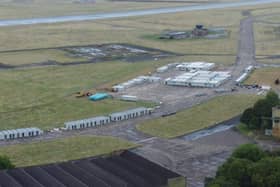 Large numbers of portable buildings have been installed on the taxiways and apron at RAF Scampton. (Photo by: Local Democracy Reporting Service)