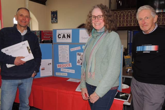 Tim Grigg, Jill Thwaites and Les Parker of Sleaford Climate Action Network at a recent event.