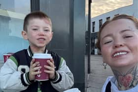 Clay pictured with his mum, Danni-Lea.