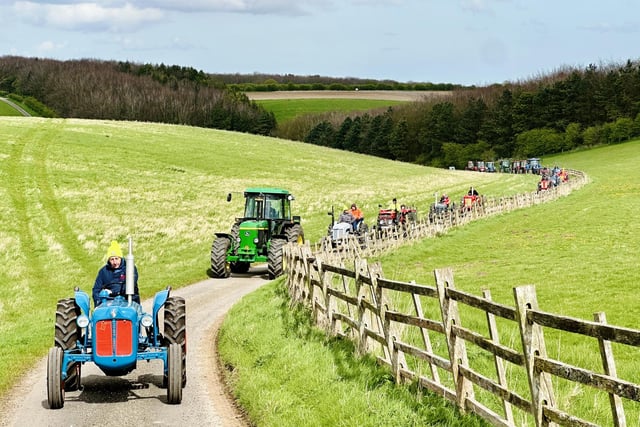 Making their way through the beautiful Wolds countryside
