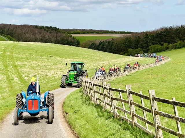 Making their way through the beautiful Wolds countryside
