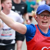Ruth Treharne - getting ready for the London Marathon.