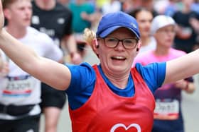 Ruth Treharne - getting ready for the London Marathon.